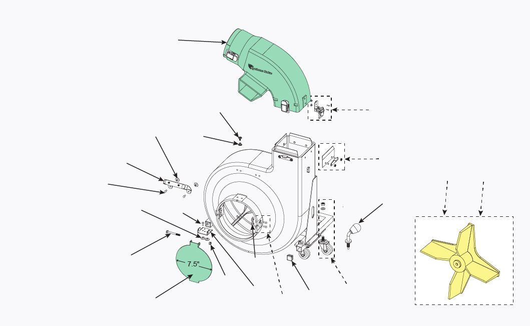 Cyclone Rake 7" PRO Blower Replacement Parts Cyclone Rake