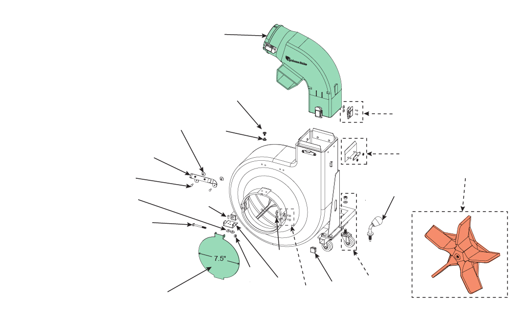 Cyclone Rake Commercial Blower Replacement Parts Leaf Vacuum Parts