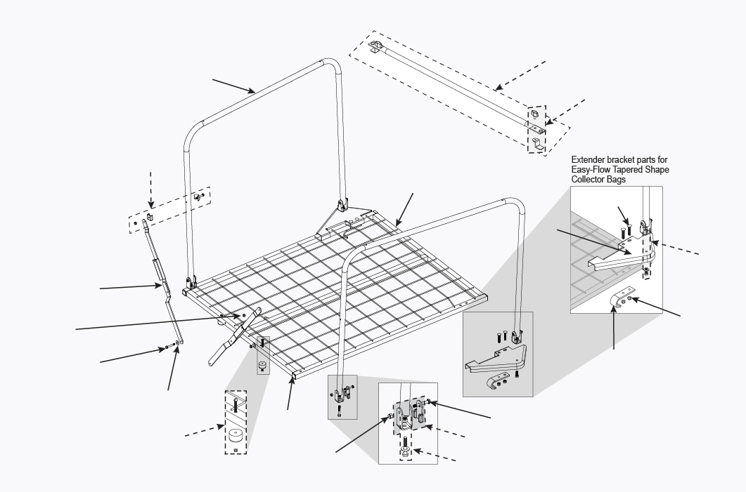 Cyclone Rake Commander Collector Frame Parts Yard Vacuum Cyclone Rake