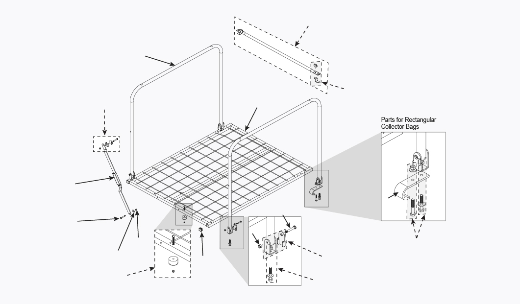 Cyclone Rake Classic Collector Frame Parts Power Lawn and Leaf Vacuum