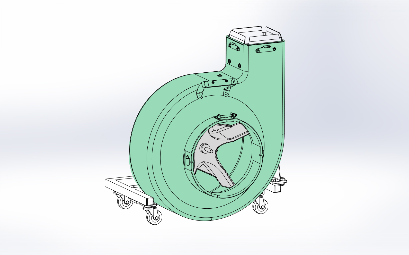 Blower Replacement Kit - XR950 and Cyclonic 8 Blower Inlet: Green  (Standard Liner, w/4-blade Impeller)America's #1 Lawn and Leaf Vacuum