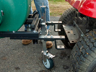 Closeup of jack stand ready to hook up