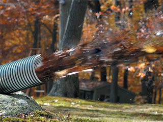 Leaves shooting out of unloader hose