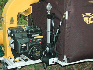 the power-lift unloader attached to a cyclone rake.