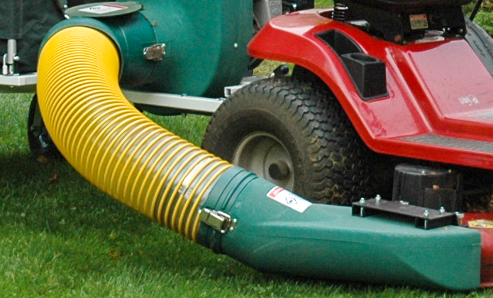 The tuff-pro deck hose attached to a mower deck adapter. 
