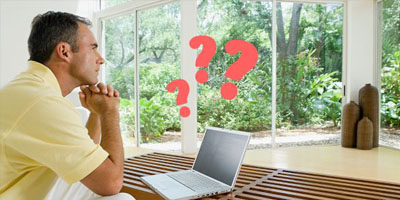 A man thinking about what Cyclone Rake Model he has