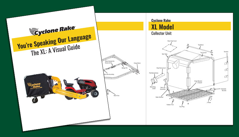The Visual Guide for the Cyclone Rake XL Model.
