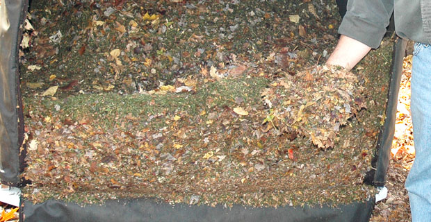 Collected mulched debris